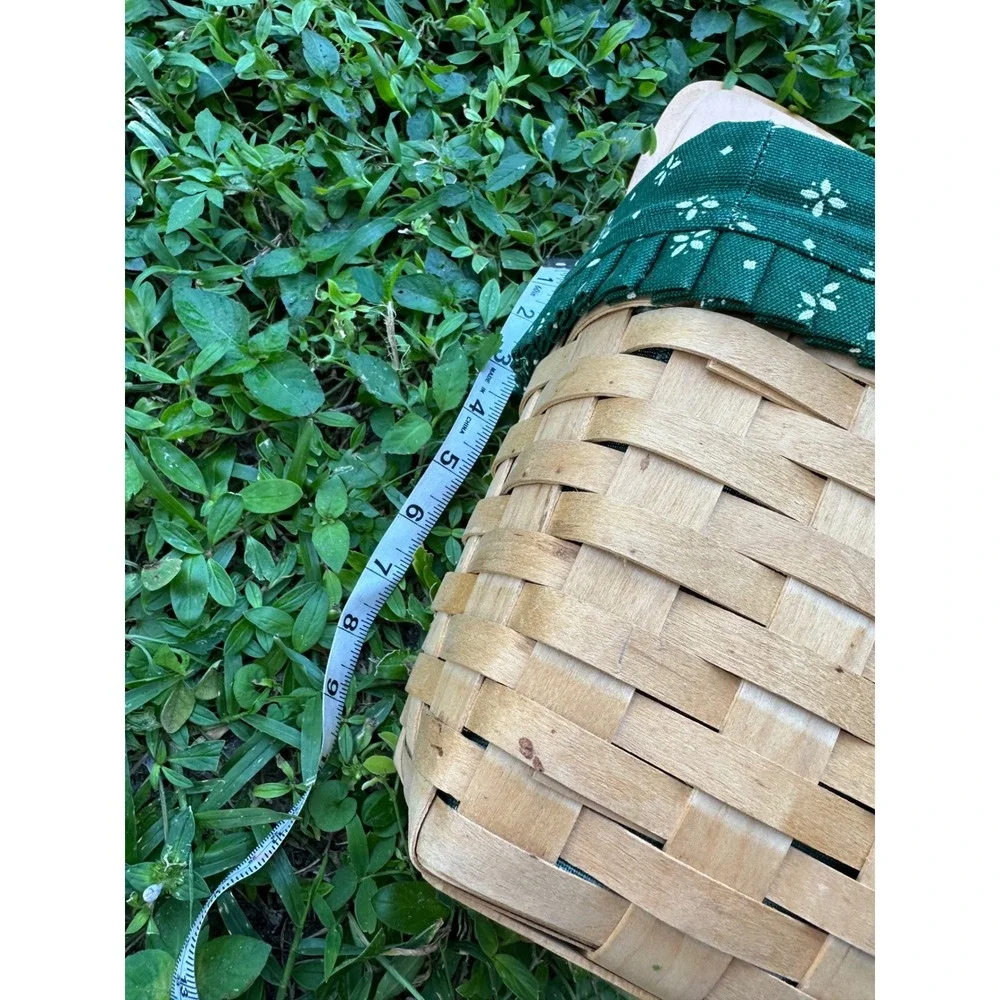 Longaberger 2000 Make A Basket Shop Woven Wood Basket with Lid and Green Liner